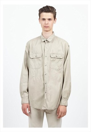 VINTAGE BEIGE WRANGLER LONG SLEEVE SHIRT