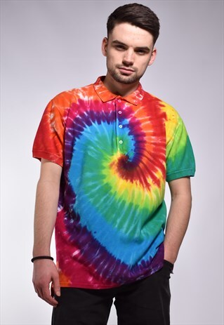 VINTAGE 90S TIE-DYE POLO SHIRT