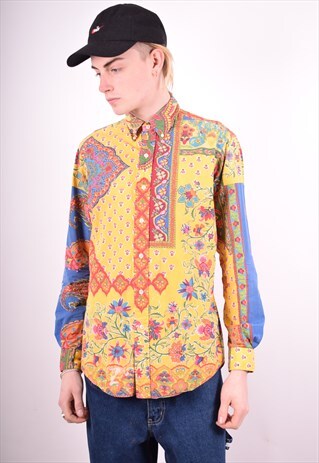 RALPH LAUREN MENS VINTAGE SHIRT MEDIUM MULTI 90'S