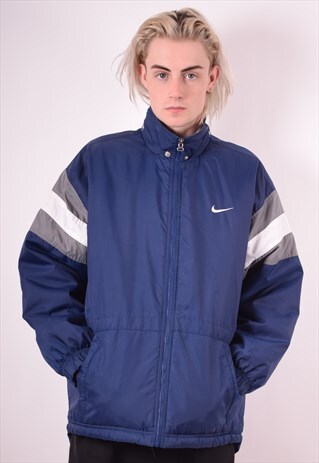 NIKE MENS VINTAGE JACKET MEDIUM BLUE 90S