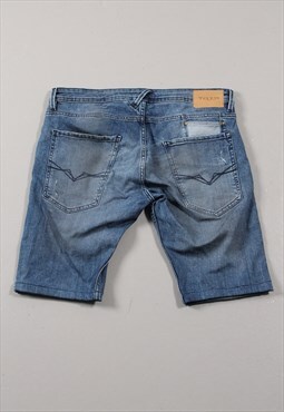 Vintage Guess Denim Shorts in Blue Distressed Look W33
