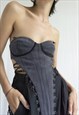 CORA - UP-CYCLED CORSET WITH LACE-UP DETAILS ON BOTH SIDES