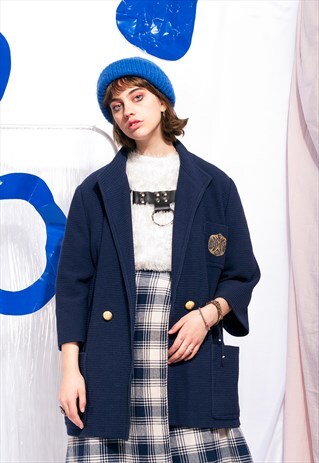 VINTAGE BLAZER JACKET 90S SCHOOL UNIFORM CARDIGAN