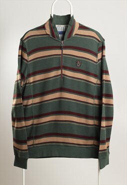 Vintage Golden Bear 1/4 zip Striped Sweatshirt 
