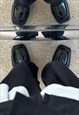 BUTTERFLY DERBY SHOES HIGH FASHION SQUARE TOE BOOTS IN BLACK