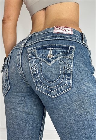 Vintage True Religion Jeans Y2k Low Rise Flare Bootcut 2000s