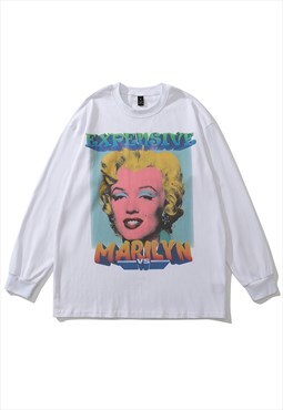 Marilyn Monroe t-shirt old Hollywood tee retro long top