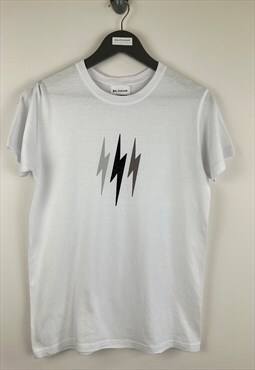 Black/Grey  mix lightning bolt t-shirt - white unisex fit