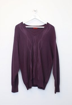 Vintage Gabicci knit sweatshirt in burgundy. Best fits XL