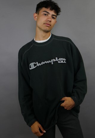 BLACK & GREY CHAMPION SPELL OUT SWEATSHIRT