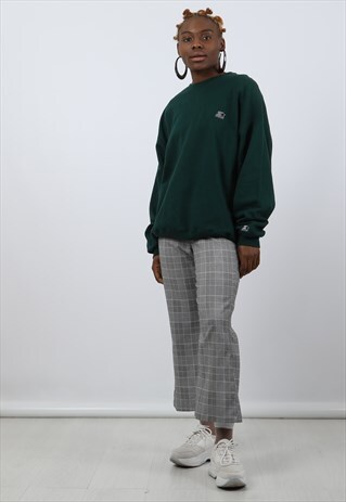VINTAGE STARTER XL GREEN EMBROIDERED LOGO SWEATSHIRT