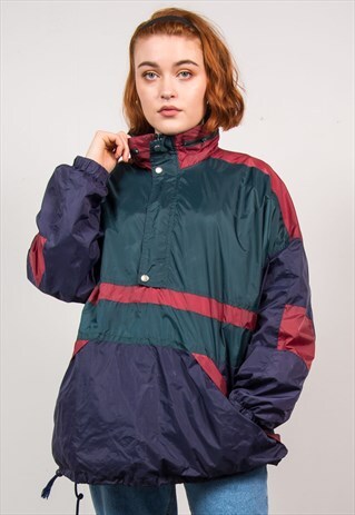 VINTAGE 90'S QUARTER ZIP CAGOULE JACKET