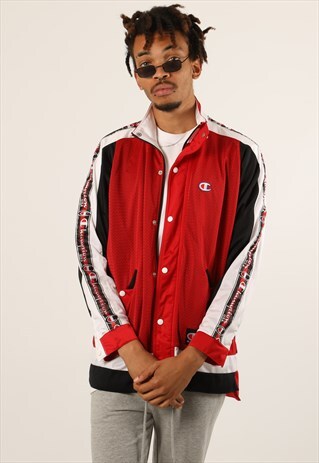 VINTAGE CHAMPION LIGHTWEIGHT TAPE SLEEVE TRACK JACKET