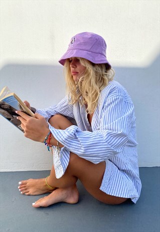 PURPLE NEEDLE CORDUROY BUCKET HAT