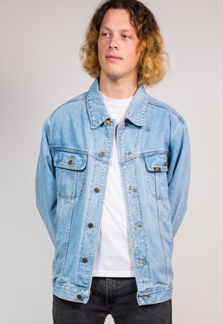 90'S VINTAGE LIGHT BLUE DENIM LEE JACKET