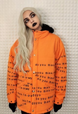 LOOSE FIT OVERSIZE LETTER PRINT AUTUMN WINTER BOMBER PUFFER