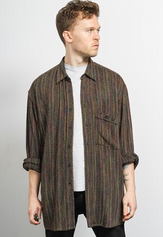 VINTAGE AZTEC PATTERNED SHIRT
