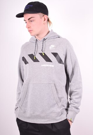 NIKE MENS VINTAGE HOODIE JUMPER XL GREY 90'S