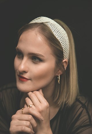 SENA TWISTED RATTAN HEADBAND - WHITE