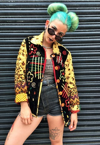 VINTAGE REVERSIBLE CRAZY PATTERNED JACKET