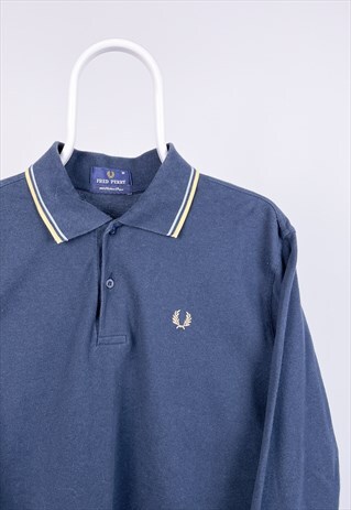 VINTAGE FRED PERRY POLO SHIRT LONG SLEEVE MEDIUM