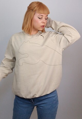 VINTAGE 90'S PUMA UNISEX EMBROIDERY SWEATSHIRT / JUMPER