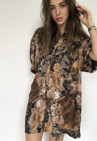 PATTERNED OVERSIZED RETRO VINTAGE UNISEX FESTIVAL SHIRT