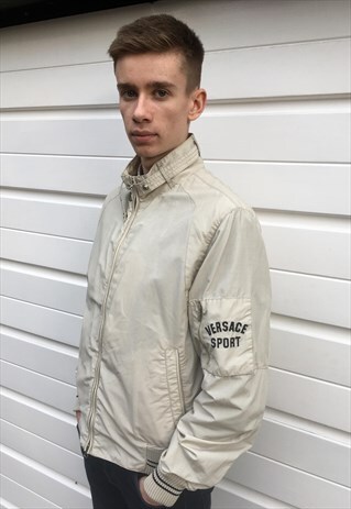 MENS VINTAGE BEIGE VERSACE SPORT HARRINGTON BOMBER JACKET