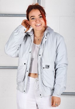 Vintage Helly Hansen Coat in Blue Padded Ski Jacket XS