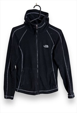 Vintage The North Face Fleece Jacket Black Hooded Women's XS
