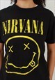 VINTAGE NIRVANA BLACK GRAPHIC T SHIRT