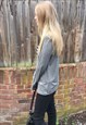 GREY JERSEY ROLLNECK TOP
