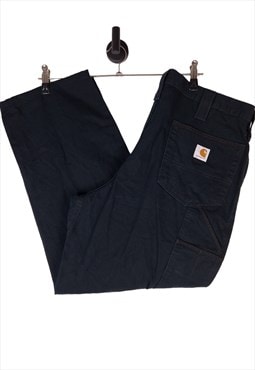 Men's Carhartt Carpenter Trousers In Black Size W38 L30