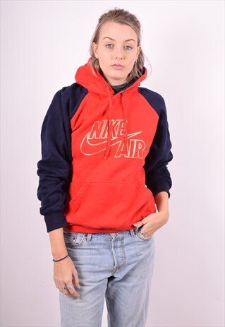 NIKE WOMENS VINTAGE HOODIE JUMPER MEDIUM RED 90'S
