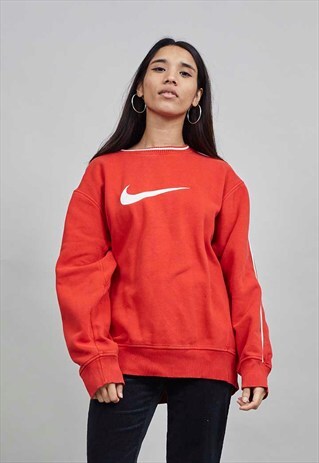 RED 90'S OVERSIZED NIKE LOGO VINTAGE SWEATER