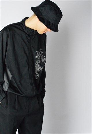 VINTAGE 90S BLACK DRAGON TRACK JACKET
