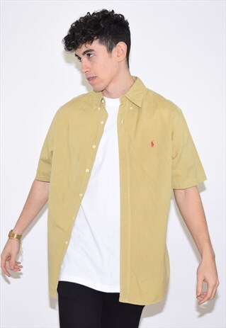 VINTAGE 90S YELLOW GREEN RALPH LAUREN SHIRT