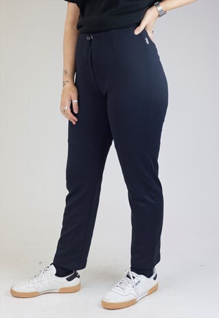 VINTAGE 90S ASICS BLACK TRACKSUIT BOTTOMS