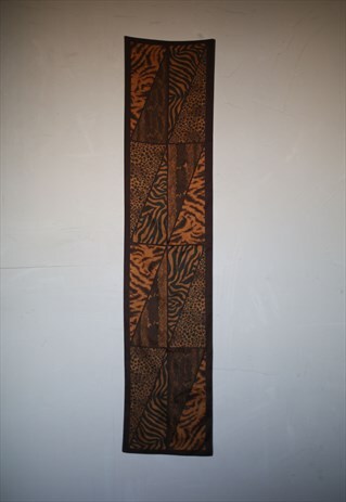 VINTAGE SCARF WITH PATCHWORK LEOPARD PATTERN . UNISEX