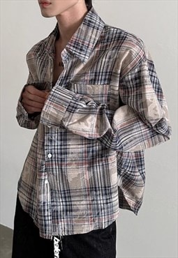 Men's Camouflage plaid long-sleeved shirt AW24 Vol.1