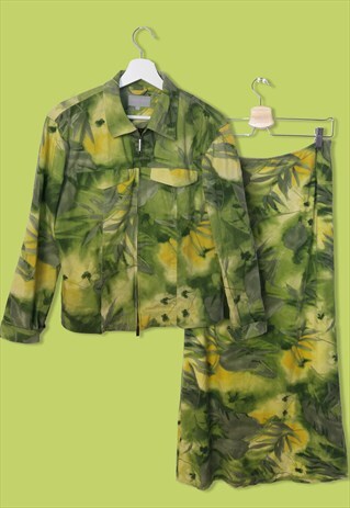 CARLO COLUCCI 90'S TWO-PIECE SUIT JACKET MAXI SKIRT TROPICAL