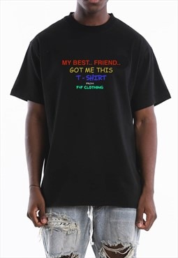 Black Best friend Friend Zone Heavy Cotton t shirt tee 