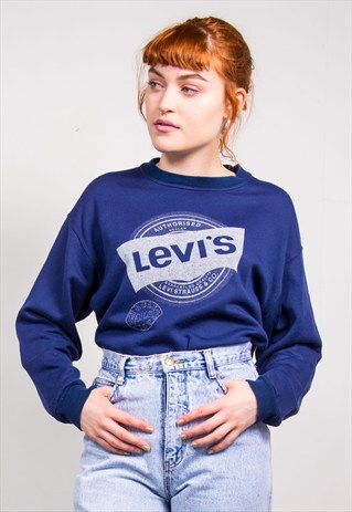 VINTAGE 90'S BLUE LEVI'S SWEATSHIRT JUMPER