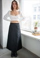 VINTAGE Y2K BLACK SHIMMERING A LINE MAXI SKIRT