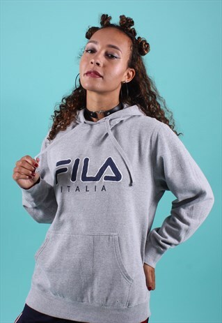 VINTAGE FILA GREY HOODIE
