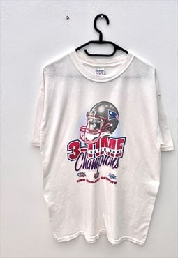 Vintage Gildan New England patriots white T-shirt XL NFL