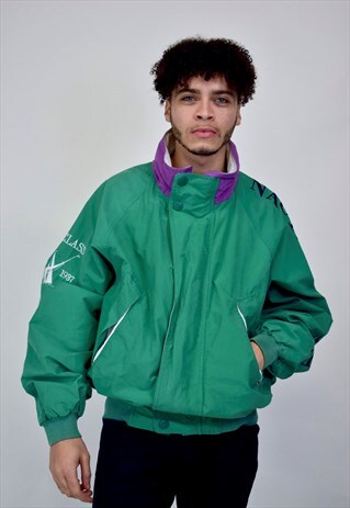 VINTAGE 90'S NAUTICA GREEN & PURPLE COAT