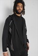 VINTAGE ADIDAS 90'S HOODED TRACKSUIT JACKET - BLACK