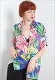 VINTAGE 80'S CRAZY PATTERNED BLOUSE SHIRT MULTI
