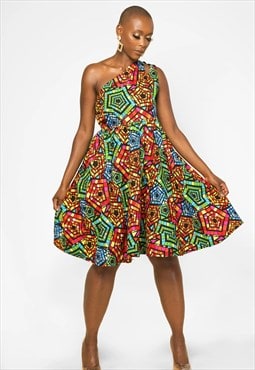 IMANI African Print Dress, African Print Midi Dress 
